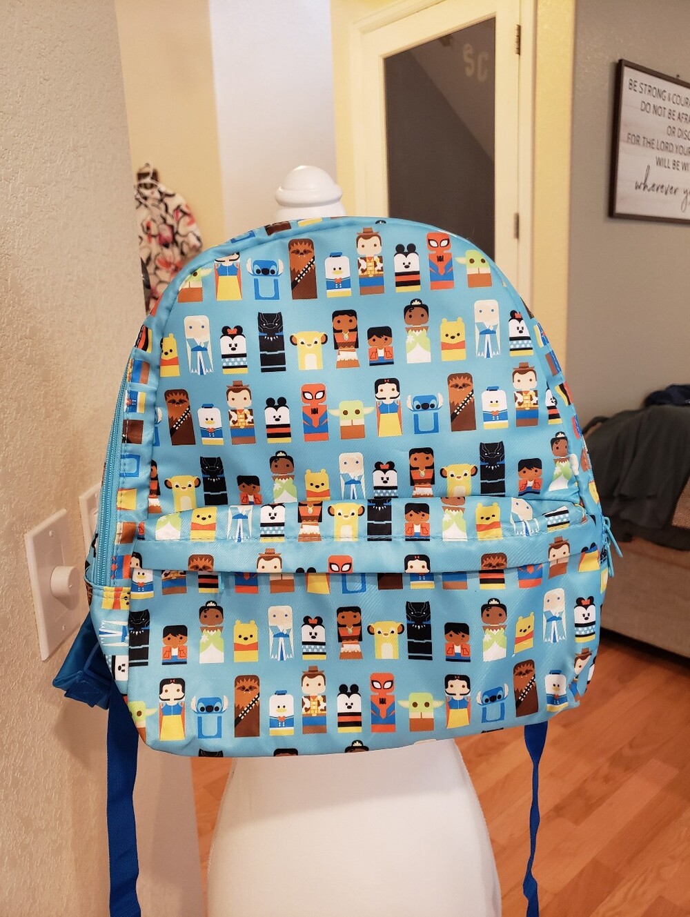 Disney 100 Kids Blue Character Print Backpack - Youth School Bag